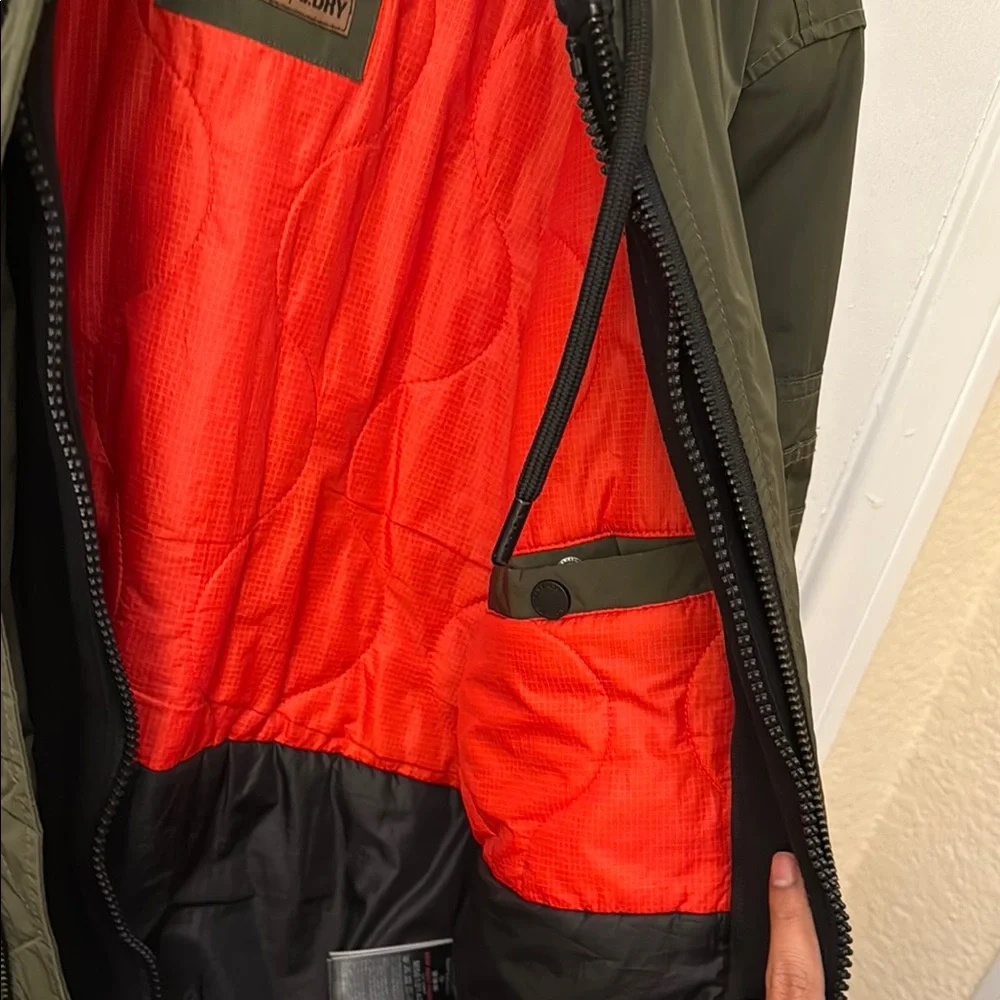 Superdry Olive Green Hooded Men's Jacket - Picture 4 of 6